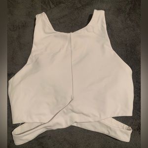 Athleta conscious cut out white crop top